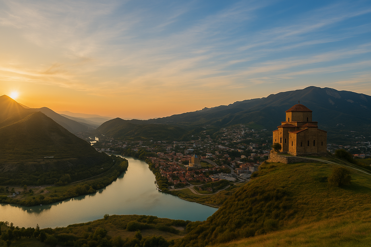 Горы и река